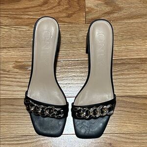 ONLY Black Women's Heels with Chain Accent